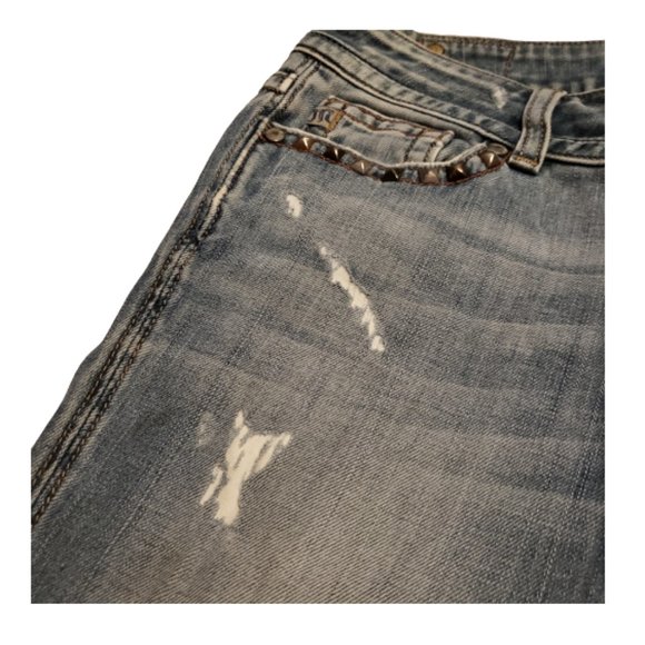 Miss Me Blue Jeans Flare Studs Distressed Denim JP4503 | Women's 28 Pre-owned - Picture 13 of 14